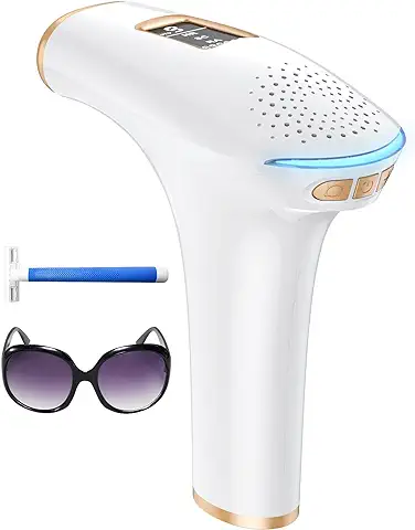 Depiladora Laser IPL Depiladora Luz Pulsada con 9 Niveles de Energía y 3 Funciones HR/SC/RA,999,900 Flashes Indolora Depilación Láser para Hombres, Mujeres, Cara, Axilas, Piernas, Cuerpo  