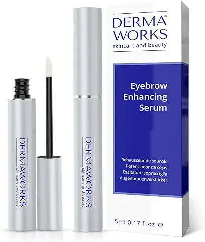 DERMAWORKS Suero Realzador de Cejas, Aumentador de Cejas Suero para el Crecimiento Rápido de las Cejas. Renacimiento de las Cejas, Cejas más Llenas en 8 SEMANAS - Botella 66% MÁS GRANDE  