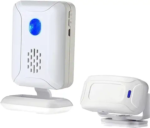 Detector de Movimiento PIR Inalámbrico con Sensor de Movimiento para el Hogar, Timbre de Alarma de Seguridad para Buzón de Negocios, Alerta de Entrada de Puerta Delantera (1 Sensor y 1 Timbre)  