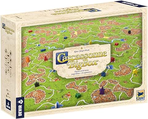 Devir - Carcassonne Big Box, Carcassonne Plus, Juego de Mesa Completo + 11 Expansiones, para 7 Años, Amigos (BGCARPLUS3)  