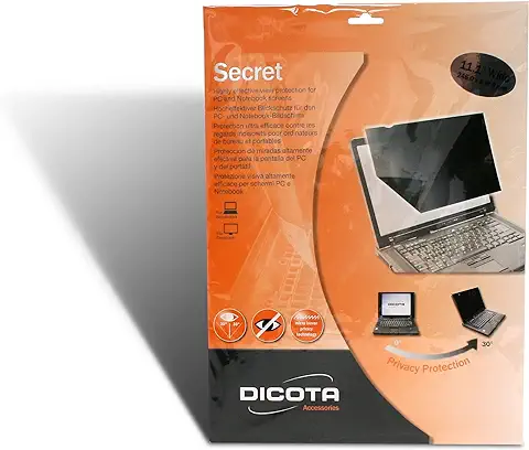 Dicota Secret - Filtro de Privacidad de 2 Vías (16:9) para Pantallas de PC y Portátiles  