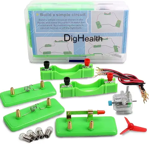 DigHealth Kit Circuito Eléctrico, Juguetes Educativos, Kit Ciencia para Niños, Kit de Experimentación Física para Aprendizaje Básico de Circuitos  