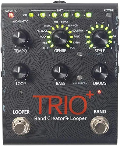 DigiTech Pedal de guitarra TRIO Plus Band Creator con lanzadera