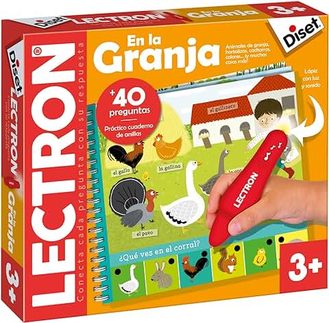 Diset Lectron En la Granja Niños Español-Juego Educativo a Partir de 3 Años, Multicolor, 24x21,5x4 (63896)  