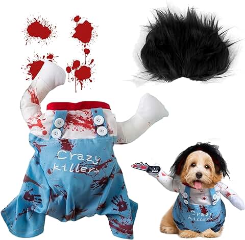 Disfraces de Halloween/Navidad para Perros,Smavles Horrible Ropa Mascota Gato Cosplay Traje de Fiesta Divertido (M)  