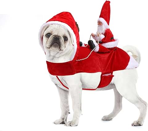 Disfraz de Papá Noel de Pet, CestMall Traje de Perro Santa Disfraz de Navidad para Perros Lindo Santa Claus Ropa de Fiesta año Nuevo Divertido Disfraz Perros Cosplay Ajustables Disfraz (S) (Medium)  