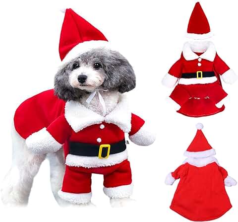 Disfraz de Papá Noel de Pet, Disfraz de Navidad para Mascotas, Disfraz de Navidad para Perros Lindo Santa Claus Ropa de Fiesta año Nuevo Divertido Disfraz para Fiestas de Mascotas (L)  