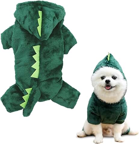 Disfraz Dinosaurio Perro,ACTOYS Disfraz de Dinosaurio para Perro,Disfraz de Navidad para Mascotas,Perros y Gatos,Nuevo Divertido Disfrazpara Fiestas de Mascotas(Verde,M)  