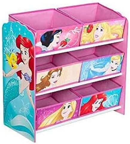 Disney Hello Home Unidad de Almacenamiento Princesas Juguetes con Cubos, Madera, Multicolor, 30x63.5x60 cm  