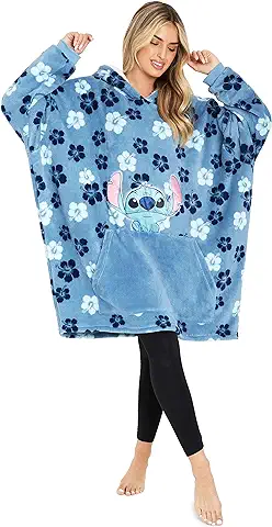 Disney Stitch Sudadera Mujer - Sudadera Manta con Capucha de Forro Polar, Talla Única, Oversize - Regalos para Mujer  