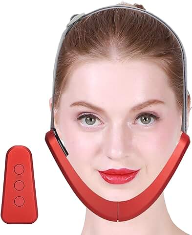 Dispositivo Reafirmante de Estiramiento Facial Eléctrico, Máquina Elevación Facial, Máquina Masajeadora de Vibración Adelgazante con Forma de Mentón Doble para Mejillas en V  