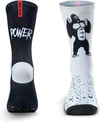 DIVER SOCKS Calcetines Deporte Hombre: Calcetines para Running, Ciclismo, Crossfit, Padel y Gimnasio -Calcetines Hombre Divertidos con Diseños Unicos para Atletas - Talla Unica 40-46  