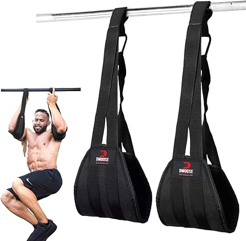 DMoose Fitness Ab Correas - Ejercitador de Gimnasia para el Hogar Six Pack - Soporte y Costuras de Doble Correa, Tejido Antidesgarro, Relleno de Brazo más Largo y Grueso - Equipo de Entrenamiento de Grado Superior para Hombres y Mujeres  