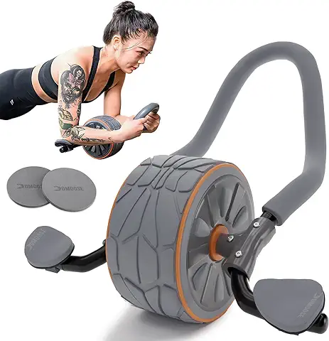 DMoose - Rueda de Rodillo Abdominal, Equipo de Entrenamiento Abdominal, para Entrenamiento de Fuerza Abdominal y Principal, Ruedas de Ejercicio para Gimnasio en Casa, Fitness, Máquina de Abdominales con Rodillera, Accesorios de Gimnasio en casa (gris)  