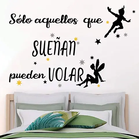 Docliick® Frase Motivadora Vinilo Habitación "SÓLO AQUELLOS QUE SUEÑAN.." Vinilos Decorativos.Docliick DC-18028 (Vinilo de Corte, 30x20cm)  