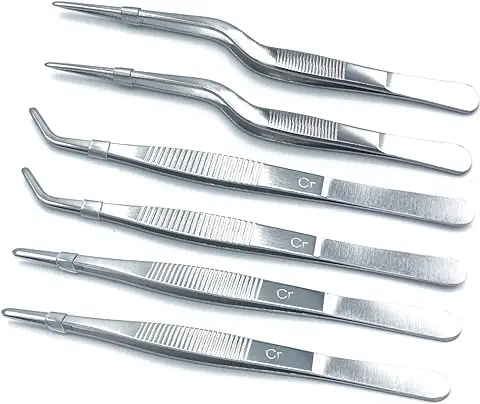 Doenorme Pinzas de Acero Inoxidable con Puntas de Precisión para Cocinar Utensilios de Belleza Culinaria y Médica, 6,3 Pulgadas  