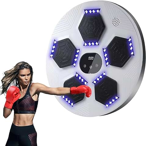 Doramier Boxeo Musical, Smart Bluetooth Music Boxeador Electrónico, Máquina de Boxeo Musical de Montaje en Pared para Casa, Objetivo de Golpe Digital Inteligente  