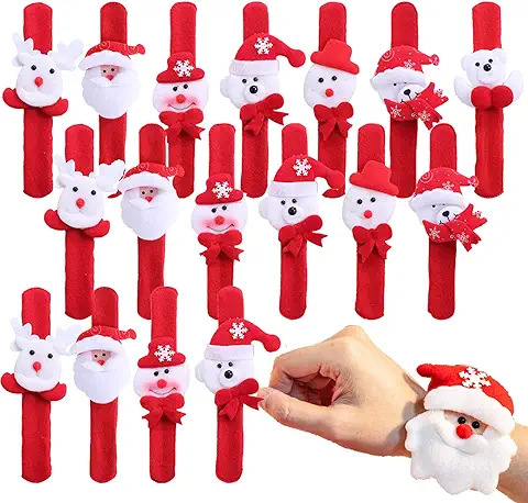 Dosolsollasol 32pcs Pulseras Slap de Navidad para Niños Pulseras para Fiestas Gadgets Regalos para Navidad Fiesta de Vacaciones  