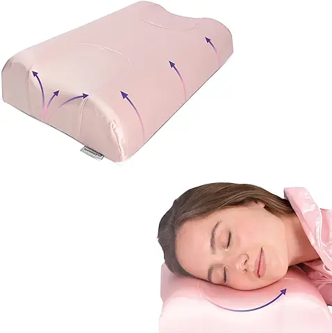 Dreamour Beauty Almohada para Dormir, Incluye Funda de Seda, Antiarrugas, Antienvejecimiento, Espuma Viscoelástica, Almohada Ergonómica para el Cuello, Almohada de Belleza de edad (rosa)  