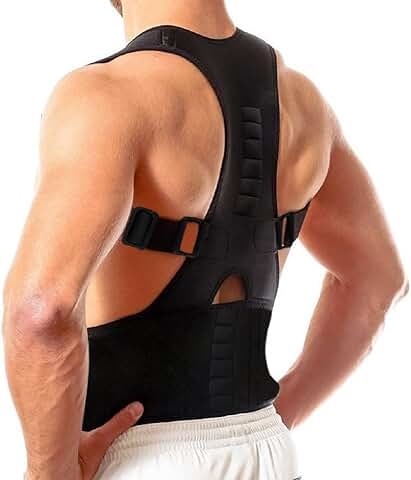 Ducomi Extreme Posture - Corrector de Postura Ajustable para Espalda - Correa de Soporte y Ayuda de Corrección con 12 Imanes de 800 Gauss - Evita Dolor e Inflamación en Articulaciones  