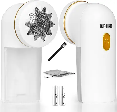 Duronic FS22 We Quitapelusas Eléctrico Recargable con Cable | 2 Alturas | Bolsa de Almacenamiento | Reacondiciona y Recicla la Ropa | Prendas de Vestir como Nuevas | Sostenible | Color Blanco  