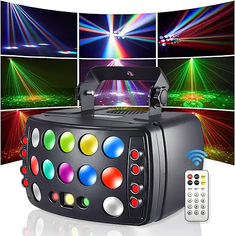 Eagou Diary Luces Discoteca, 50W RGBW LED Luces de Discoteca, 4 in 1 Luces Fiesta con DMX512, Flash Discoteca con Función de Atenuación Súper Suave para Fiestas, Discotecas, djs, Familias, Bares  