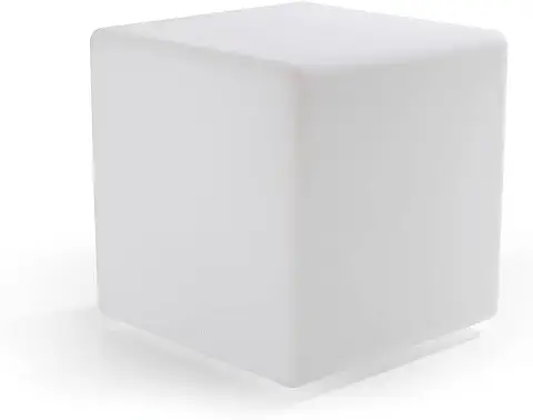 EASYmaxx Lámpara Solar en Forma de Cubo, Decoración de Jardín con Iluminación LED y Efectos de luz, Cambio de Color, Resistente a la Intemperie, IP67, Mando a Distancia, Incluye Estaca [blanco]  