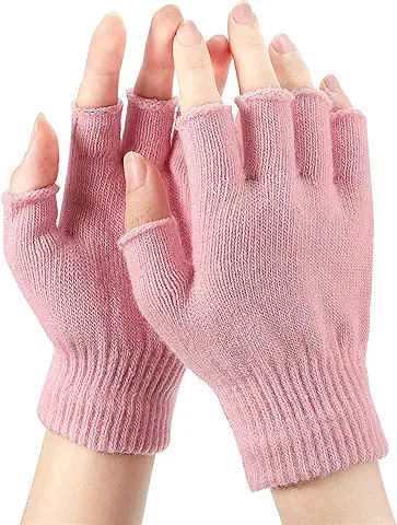 EBOOT Guantes de Medio Dedo sin Dedos de Invierno Guantes de Punto Unisex Manoplas Calentadores de Muñeca  