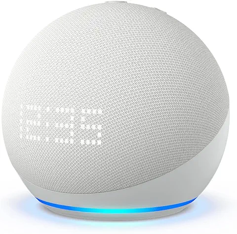 Echo Dot con Reloj (5.ª Generación, Modelo de 2022) | Altavoz Inteligente wifi y Bluetooth con Alexa y Reloj, con Sonido más Potente y de Mayor Amplitud  