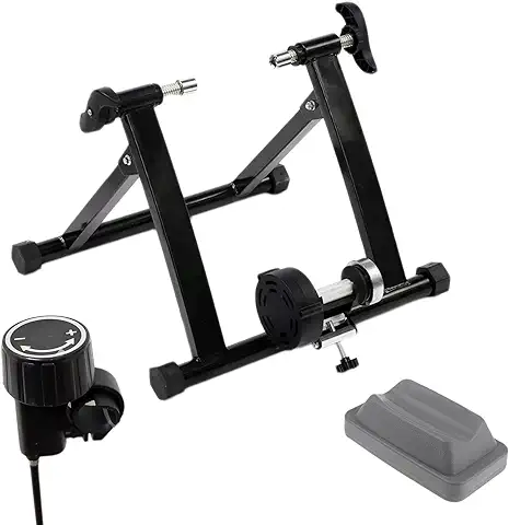 Ecovelò - Rodillo para Bicicleta para Entrenamiento en Interiores, Plegable, Resistencia Magnética + Soporte + Cierre de Liberación Rápida, Color Negro (MGT401FF)  