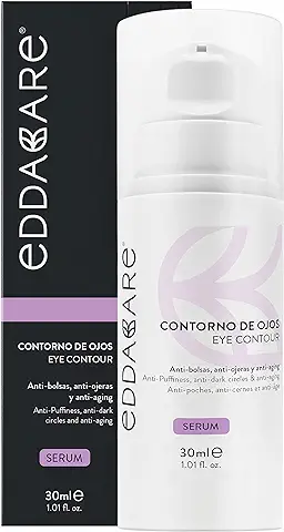 EDDACARE Serum Contorno de Ojos Antiarrugas Antiojeras Antibolsas - Efecto Lifting que Alisa e Ilumina y Rejuvenece tu Mirada - Con EYELISS + Acido Hialuronico + Cafeína + Gynseng - 30 ml  