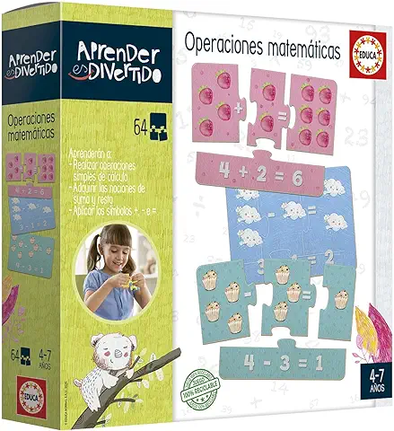 Educa - Aprender es Divertido. Operaciones Matemáticas, Juego Educativo para Niños a Partir de 3 Años Donde Practicarán Sumas y Restas a Través de Divertidas Dinámicas de Juego (18699)  