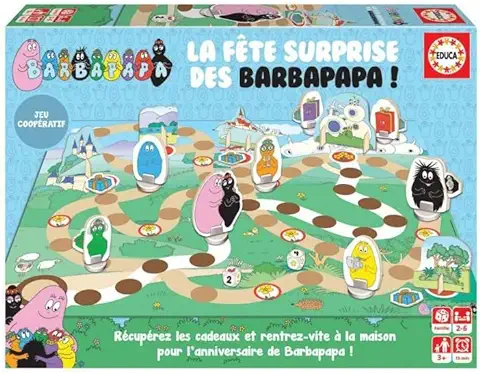 Educa - Juegos de Mesa Juego Barbapapa | Juegos de Bandejas para Niños y Toda la Familia. Desarrollo, Agilidad y Diversión (19062)  