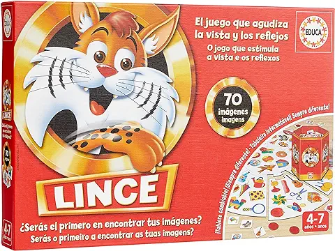 Educa - Lince 70 Imágenes, El Juego de Mesa Que Agudiza la Vista y los Reflejos Mientras te Diviertes con la Familia y Amigos, Pronto te Convertirás en un Lince (17472)  