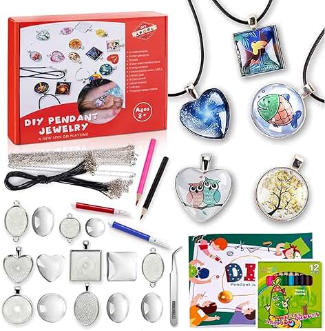 EFO SHM Manualidades Niños Creativo Kit Manualidades Materiales para Collar y Pulseras Juguetes Niños Regalos Niñas 3+ Años Kit Para Hacer Joyas  
