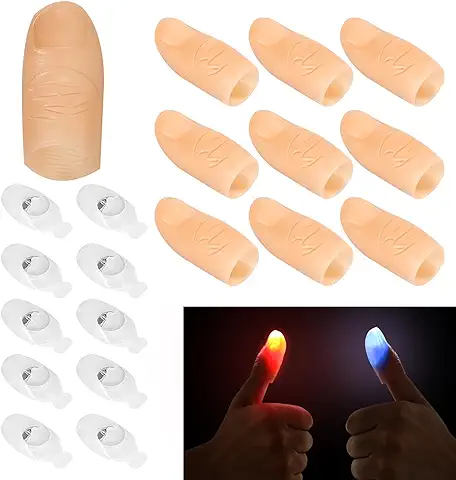 EKKONG Dedos Magicos Luz, Magic Thumb Light Pulgar 10 Piezas Magia Dedo Luz Pulgares Luminosos para Pulgar para Magia, Accesorios de Barra, Suministros para Fiestas, Juguetes de Broma  