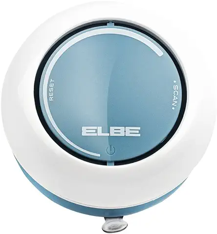 ELBE DR-1308 Radio de Ducha, Radio FM Auto Scan, ipx4 Contra Salpicaduras, Altavoz Incorporado, Control de Volumen, Ventosas para Fijar en Pared, Funciona con Pilas, Color Blanco Azul  