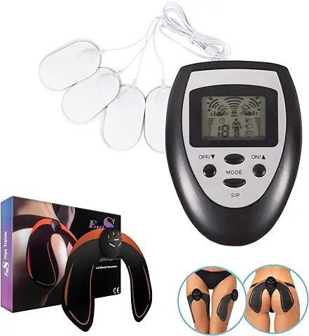 Electroestimulador Muscular TENS/EMS y Electroestimulador de Glúteos para Ejercicio en Casa | Estimulador Muscular para el Dolor Cervical, Dolor de Espalda, Abdominales en Casa y Relajante Muscular  