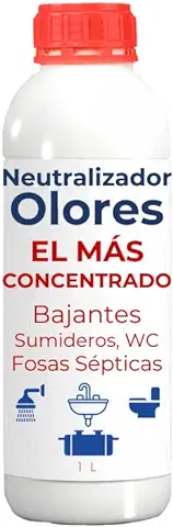 Eliminador de Olores de Bajantes 1L, Tuberías, Desagües, Cañerías, Baños, WC, Sumideros, Fosa Séptica. Potente Neutralizador Olores Profesional. Limpiador Enzimático. Quita Olores Fosa Séptica  