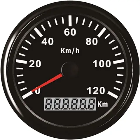 ELING GPS Velocímetro Medidor Velómetro 120KM/H para Coche Moto Barco Yate con Retroiluminación 85mm 12V/24V  