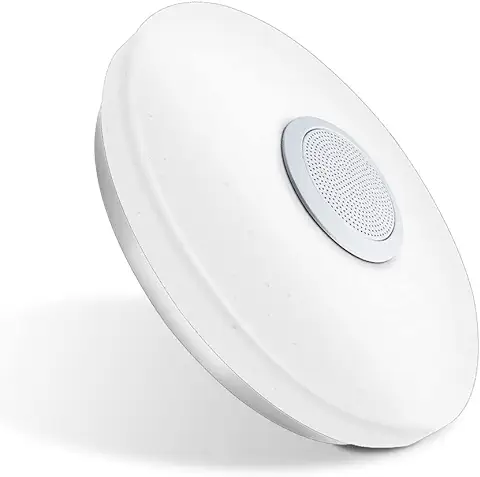 ELINKUME Lámpara de Techo LED de 30W Regulable de 30CM, Altavoz Bluetooth, Lámpara de Techo LED con Cambio de Color y Control Remoto, Adecuada para Dormitorio, sala de Estar, Habitación de Niños  