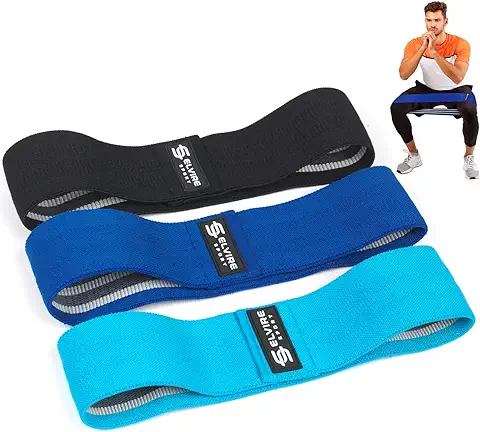 ELVIRE SPORT Bandas Elasticas Musculacion Mujer y Hombre (Set de 3) | Cintas Elasticas Fitness de Tela | Ligas para Ejercicios Gomas Yoga, Pilates, Crossfit, Sentadillas  