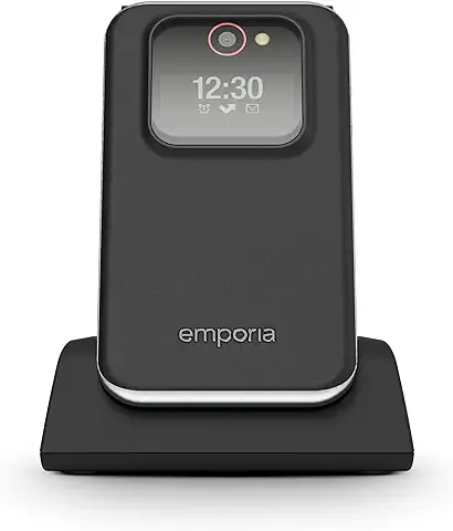 Emporia Joy-LTE - Teléfono Móvil 4G para Personas Mayores, Volumen Alto, Pantalla de 2,8" a Color, 3 Teclas de Llamada Rápidas, Teclas Grandes, Base de Carga, Cámara 2 Mpx, Negro (Italia)  