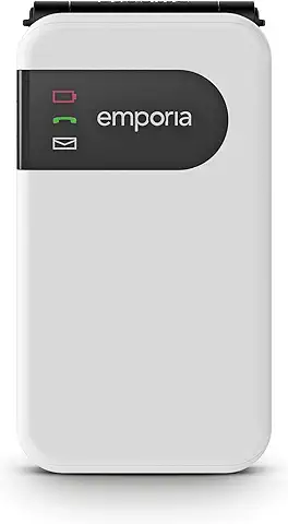 Emporia SIMPLICITYglam.4G - Teléfono Móvil 4G para Personas Mayores, Volumen Alto, Pantalla de 2,8" a Color, 3 Teclas de Llamada Rápidas, Teclas Grandes, Base de Carga, Blanco (Italia)  