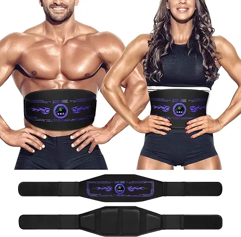 EMS - Aparato de Entrenamiento Eléctrico para Abdominales EMS - No Reemplazable - 6 Modos de Entrenamiento - Estimulador Muscular para Hombres y Mujeres  