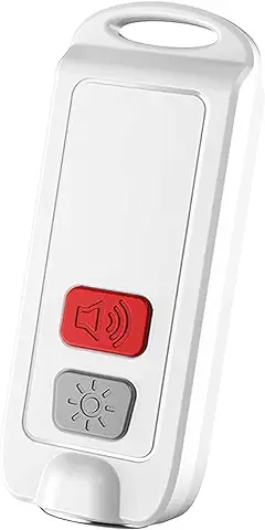 EMylo Alarma de Seguridad Personal de 130dB, Llavero de Alarma de Autodefensa Recargable, Linterna LED de Emergencia para Mujeres, Ancianos, Niños (Blanco, 1 Paquete)  