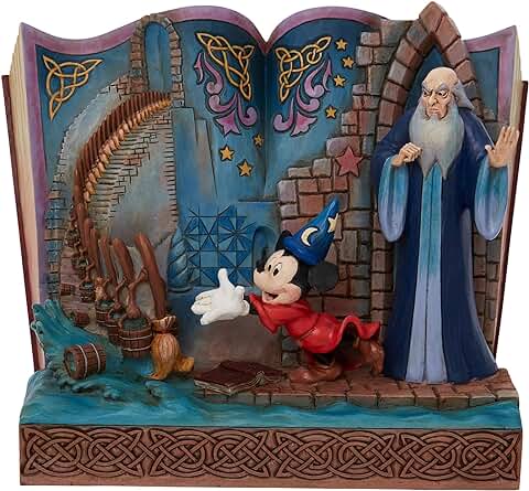 Enesco Figura de Libro de Cuentos de Mickey de Hechicero, Piedra Madera, Talla única  