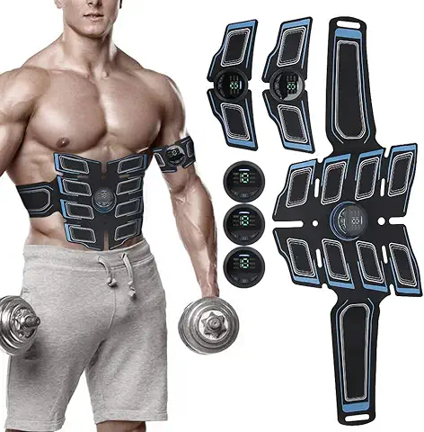 Entrenador Muscular EMS Estimulador Muscular Abdominal Brazo Pierna Cinturón de Entrenamiento Muscular Parche de Entrenamiento Físico para Hombres y Mujeres Ejercicio de Oficina en casa  