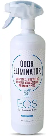 EOS (1 Litro) Eliminador de Olores Mascotas al Instante. Anti olor Orines de Perros, Gatos... Aplicar en Sofás, Arenero, Cesped, Coche... Detergente Enzimatico Perros. Repelente de Micciones Gatos.  