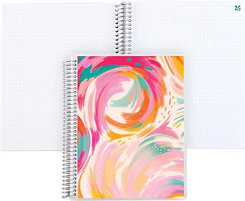 Erin Condren EttaVee Inspire. Cuaderno de Espiral de 7 x 9 Pulgadas con Cuadrícula de Puntos. 160 Páginas de Cuadrícula de Puntos para Tomar Notas y Cuaderno de Diseño. 80 Libras. Papel Mohawk Grueso.  